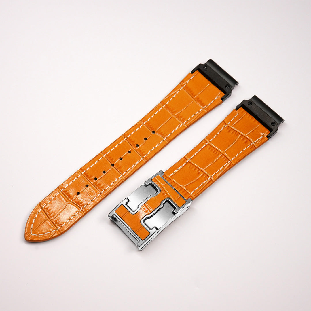 Exotic Nile Croc Leather Band for Garmin Watch