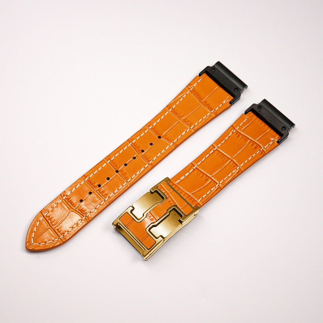Exotic Nile Croc Leather Band for Garmin Watch