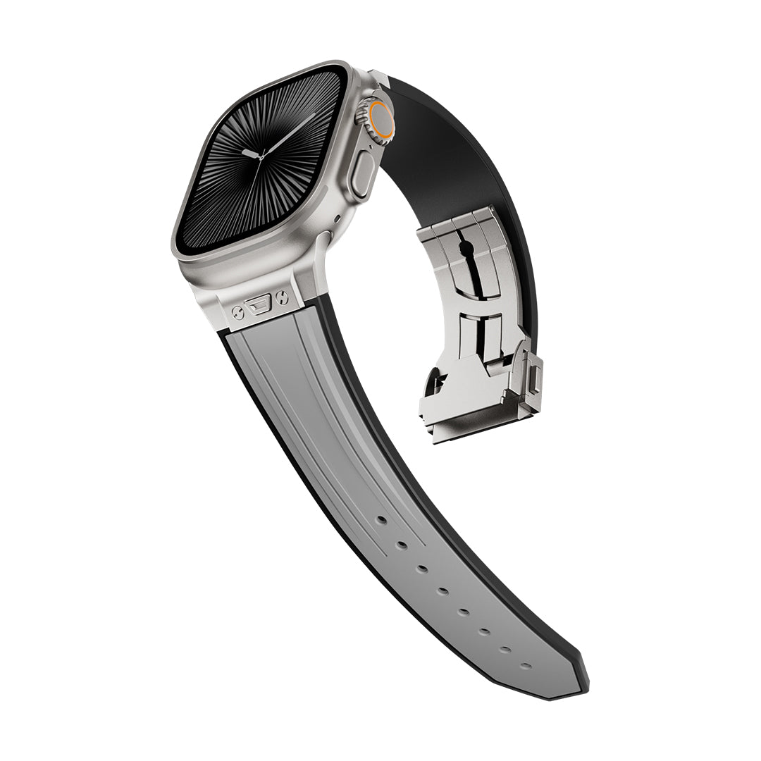 #Color_Gray Band-Silver Buckle