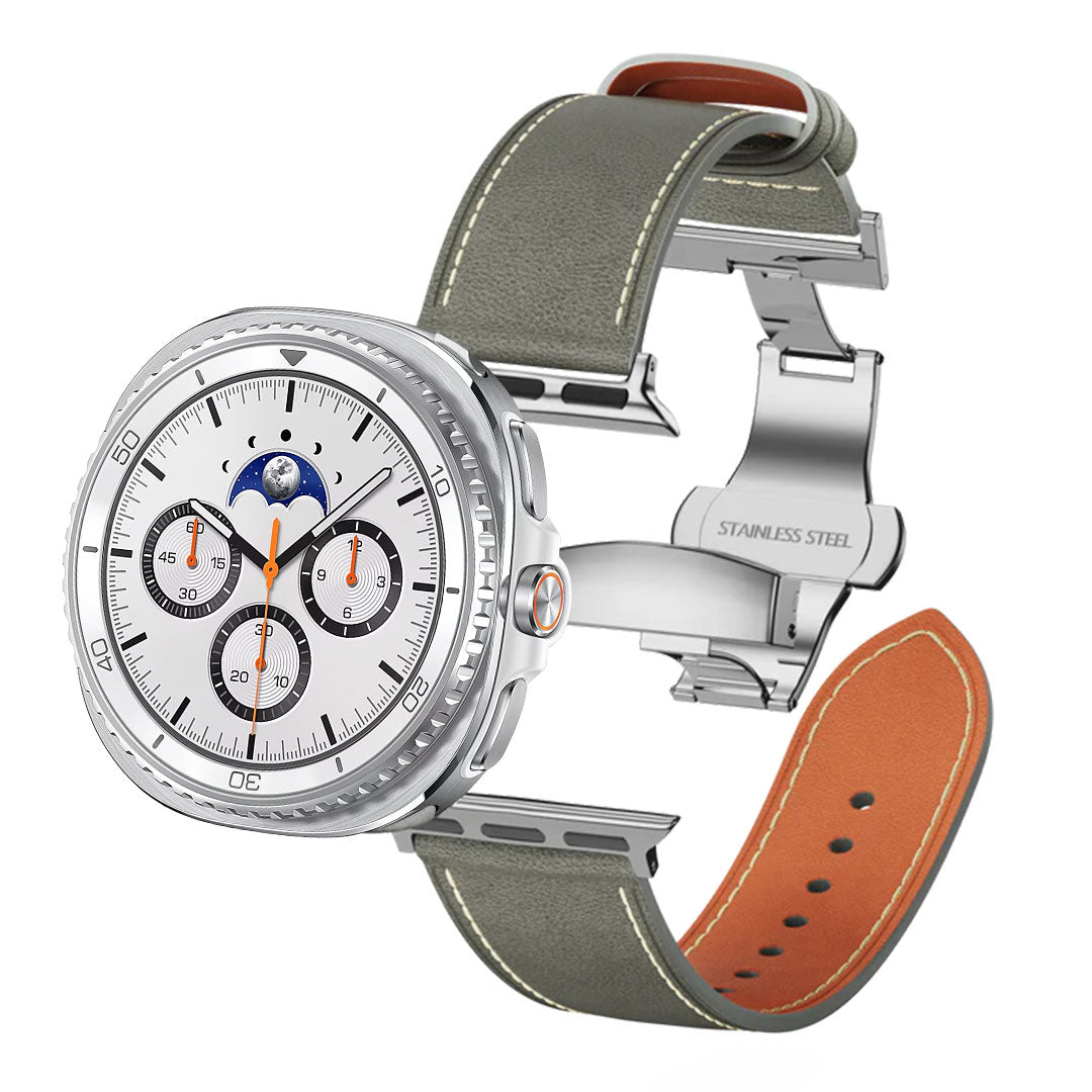 Lowa Leather Butterfly Buckle Band For Galaxy Watch
