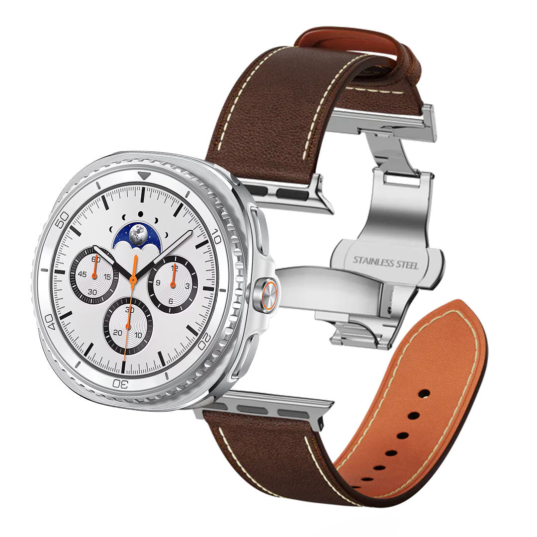 Lowa Leather Butterfly Buckle Band For Galaxy Watch
