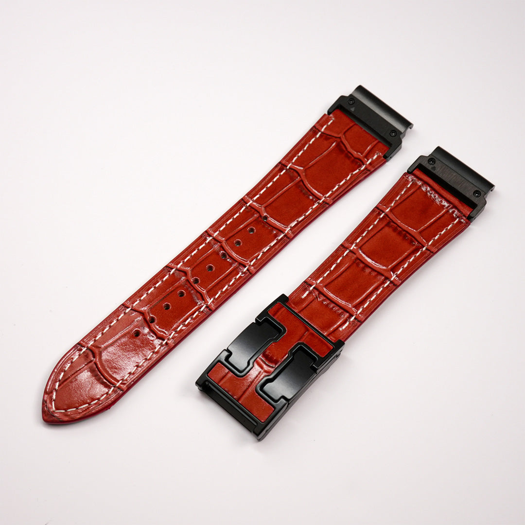 Exotic Nile Croc Leather Band for Garmin Watch