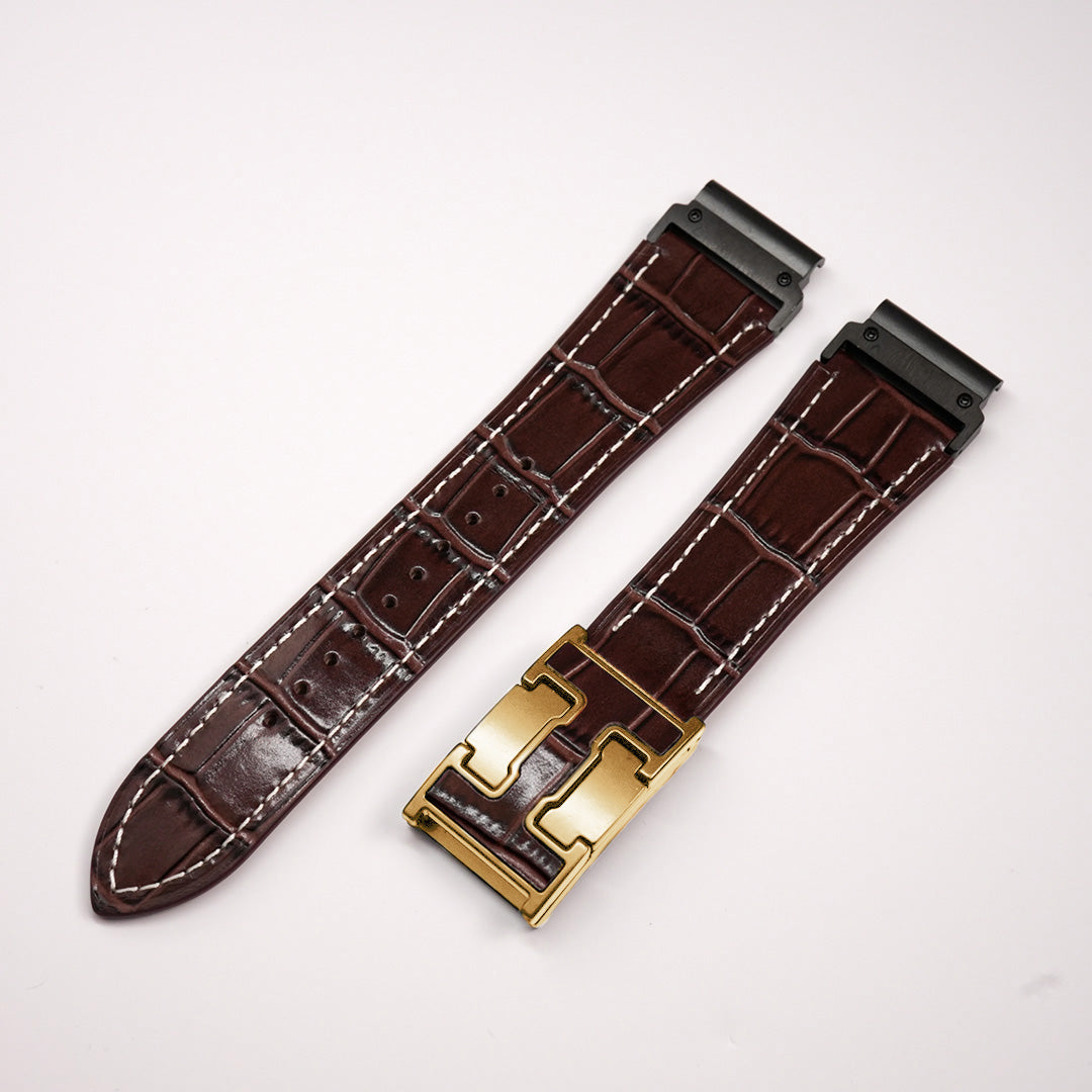 Exotic Nile Croc Leather Band for Garmin Watch