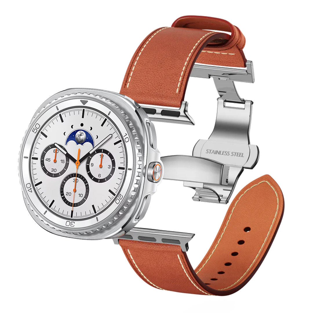 Lowa Leather Butterfly Buckle Band For Galaxy Watch