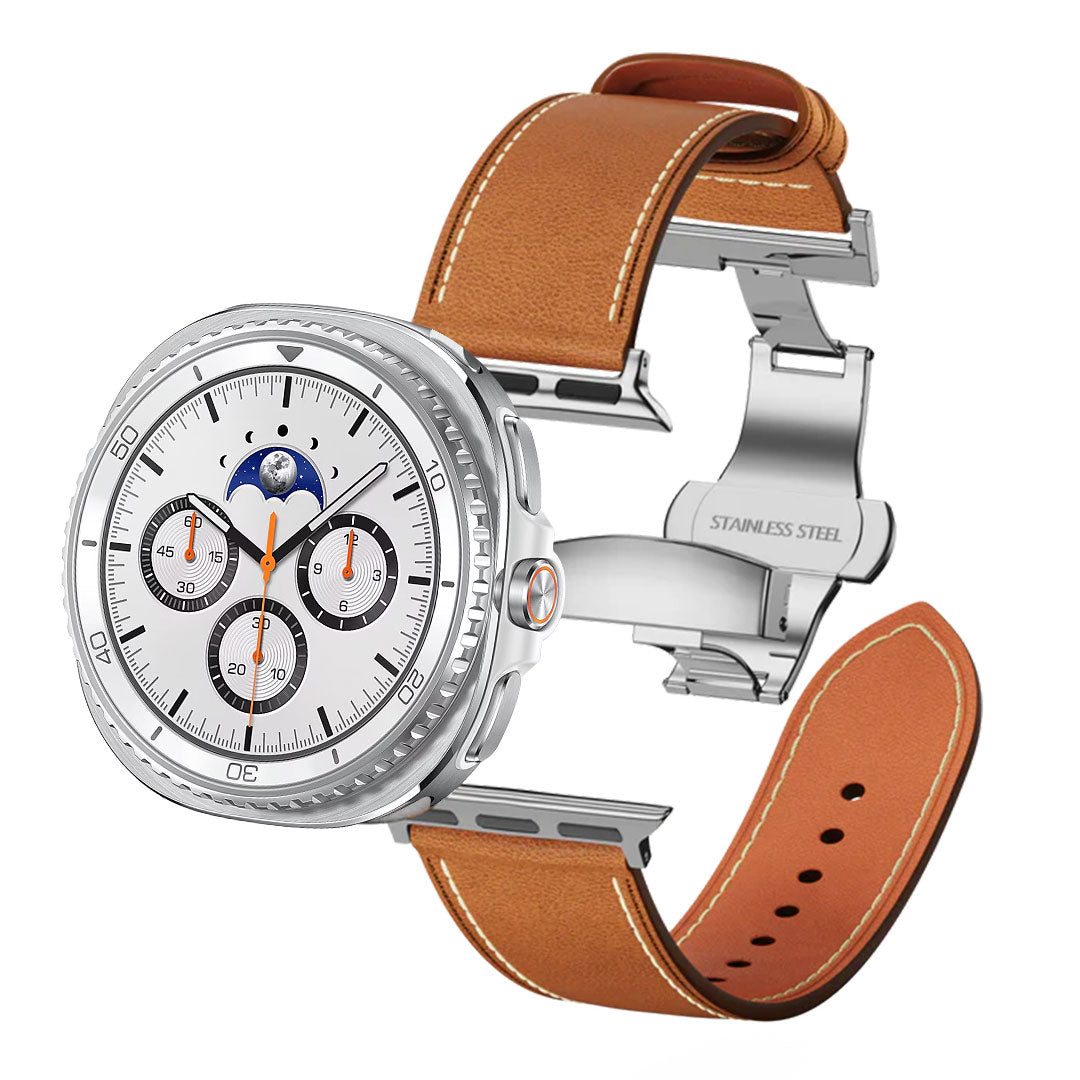 Lowa Leather Butterfly Buckle Band For Galaxy Watch