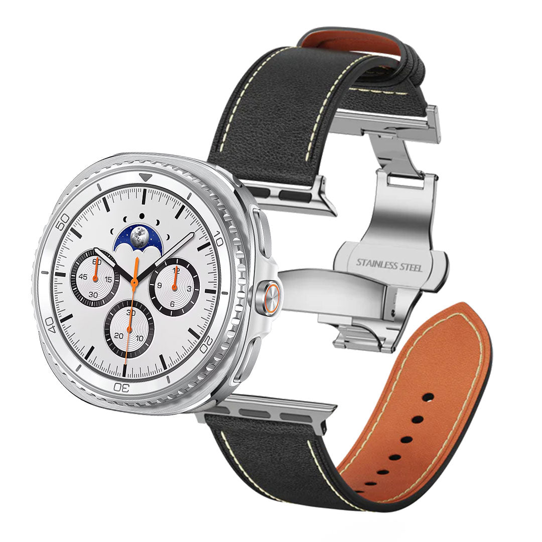 Lowa Leather Butterfly Buckle Band For Galaxy Watch