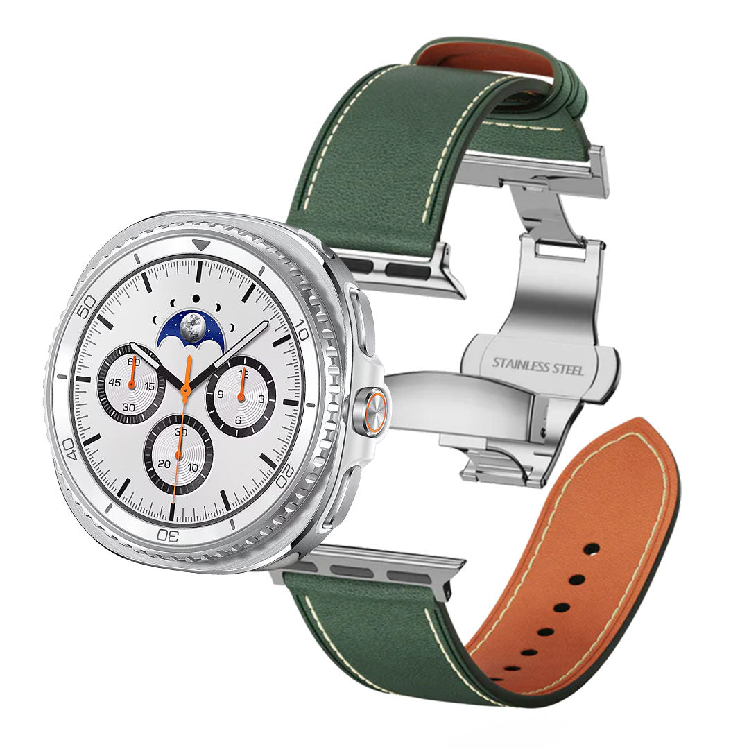 Lowa Leather Butterfly Buckle Band For Galaxy Watch
