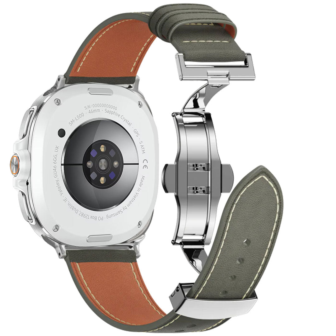 Lowa Leather Butterfly Buckle Band For Galaxy Watch