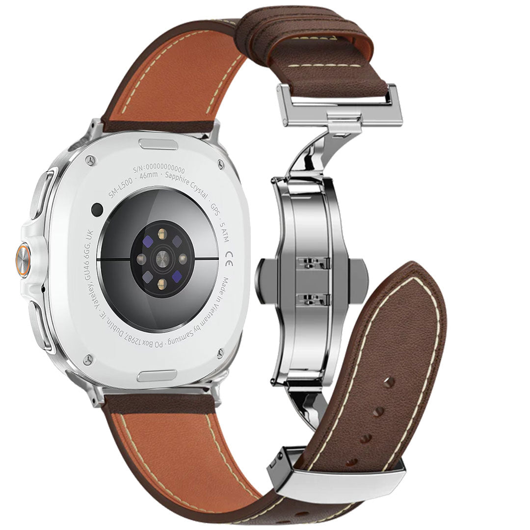 Lowa Leather Butterfly Buckle Band For Galaxy Watch