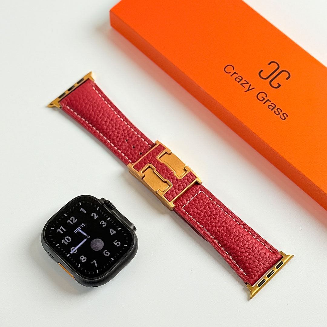 Pebbled Leather Holiday Band for Apple Watch