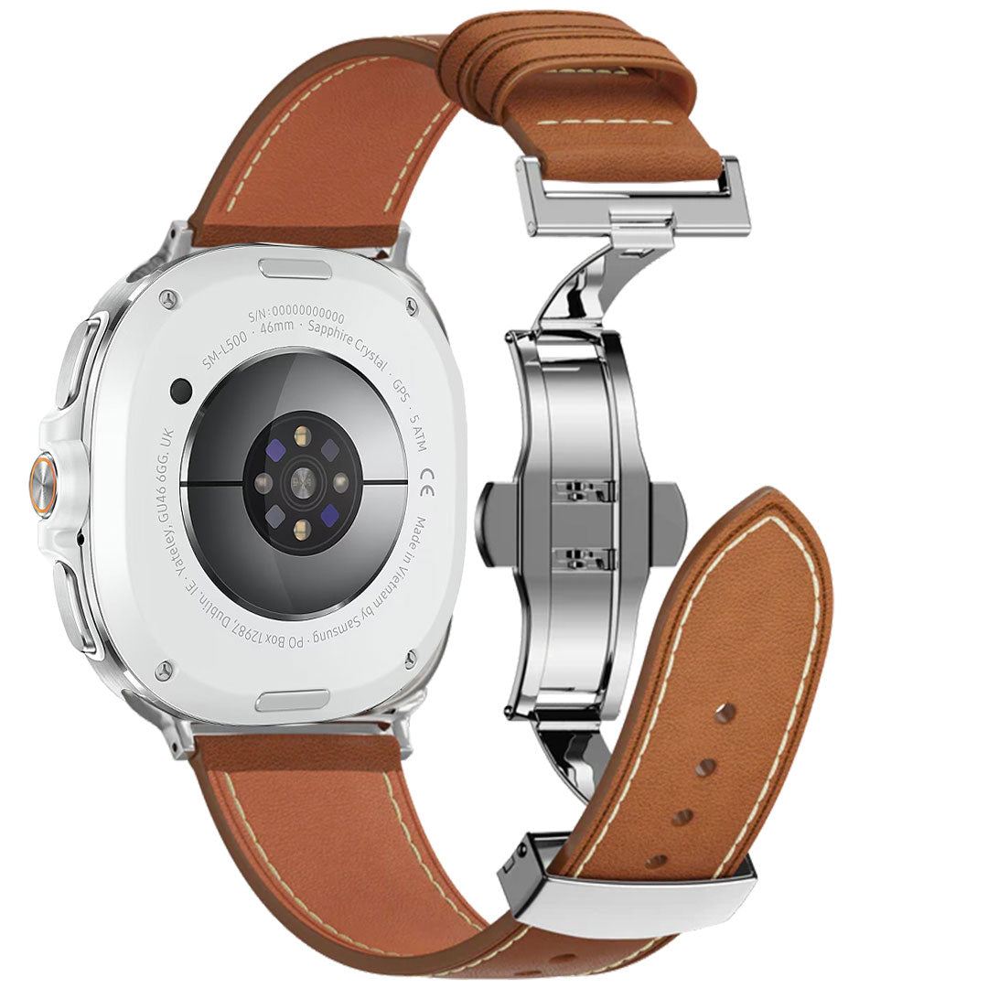Lowa Leather Butterfly Buckle Band For Galaxy Watch