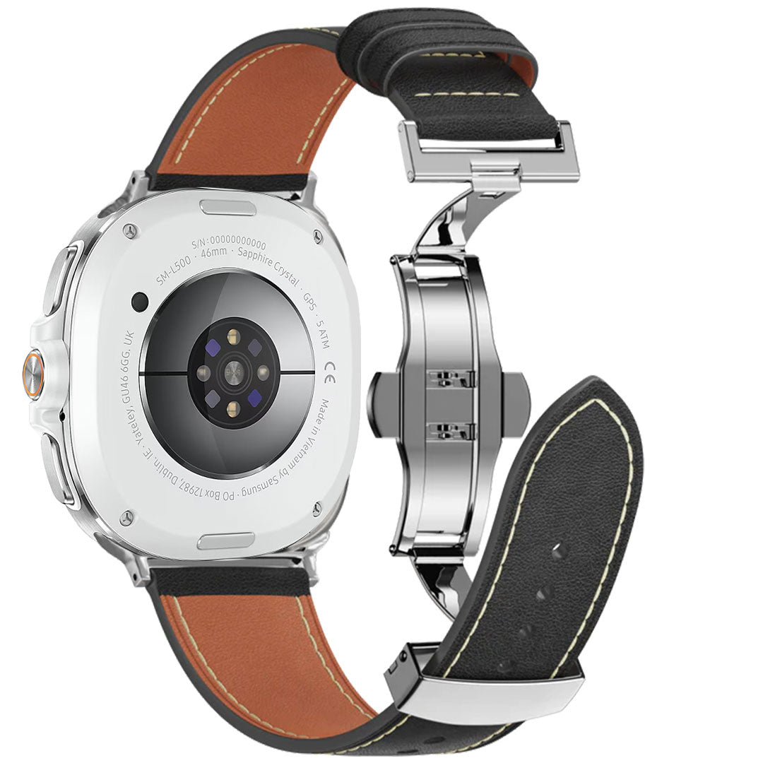 Lowa Leather Butterfly Buckle Band For Galaxy Watch