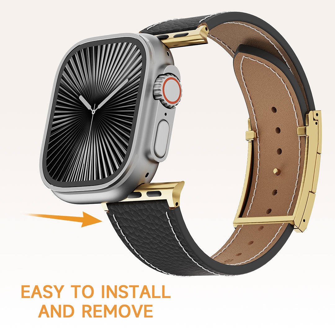 Lychee Leather Band For Apple Watch