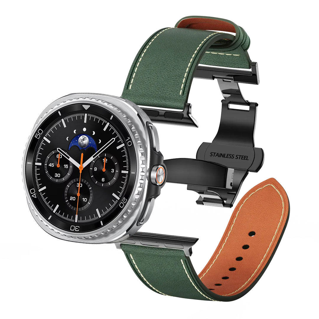 Lowa Leather Butterfly Buckle Band For Galaxy Watch