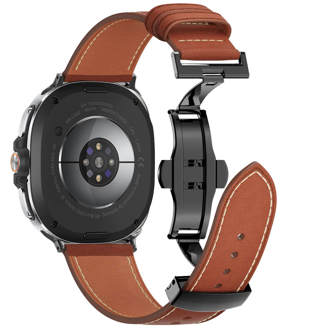 Lowa Leather Butterfly Buckle Band For Galaxy Watch
