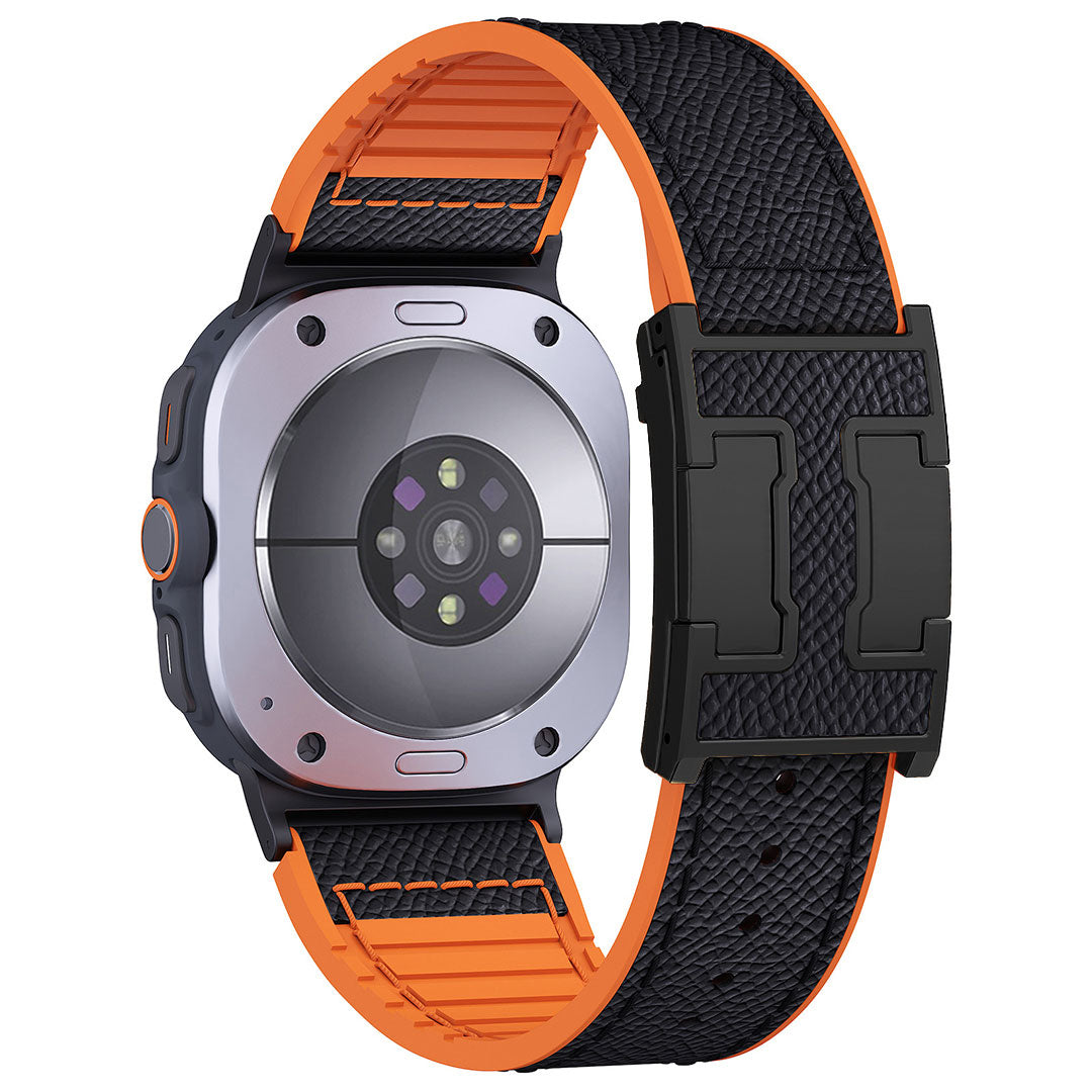 Leather & Silicone Dragon Pattern Band For Samsung Galaxy Watch Ultra