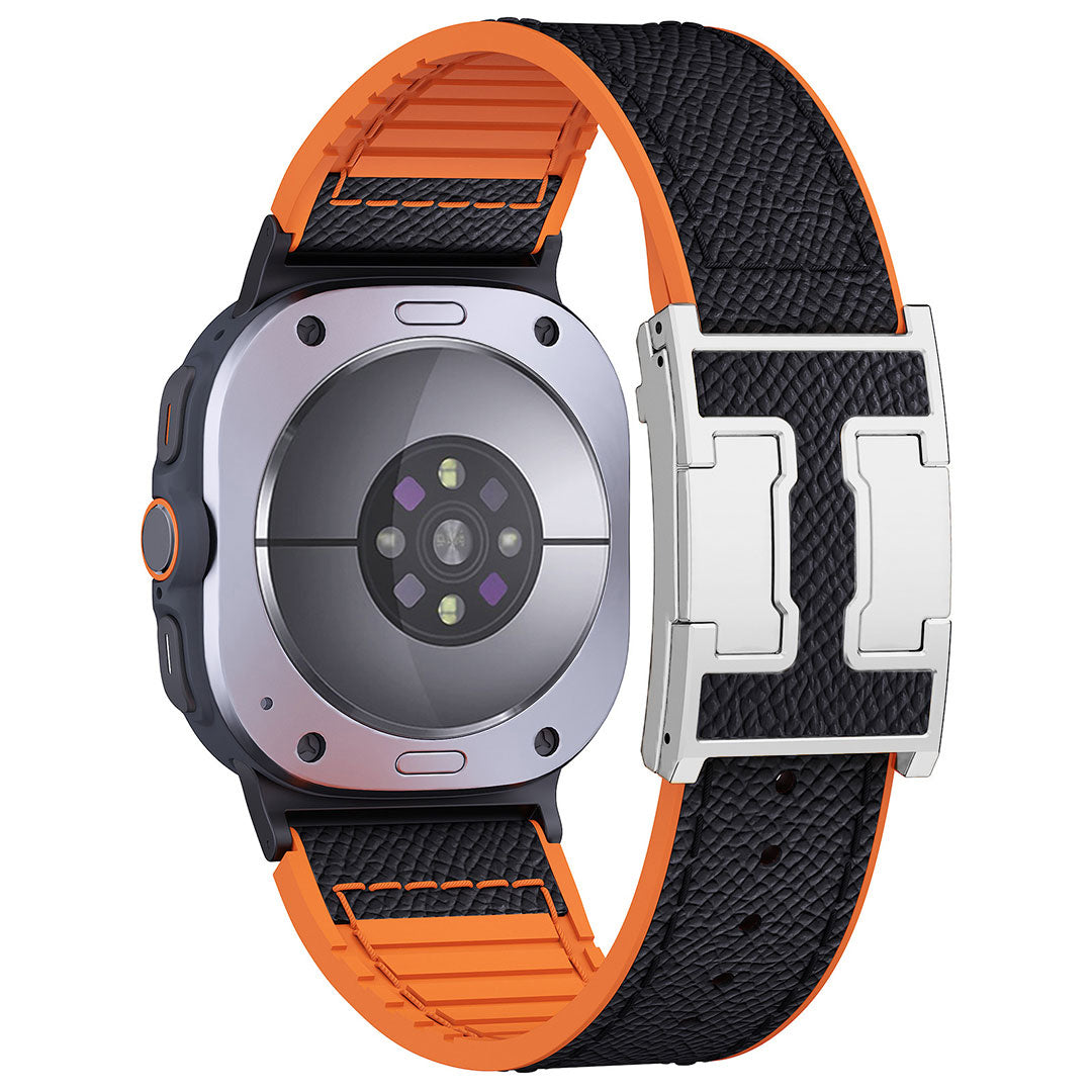 Leather & Silicone Dragon Pattern Band For Samsung Galaxy Watch Ultra
