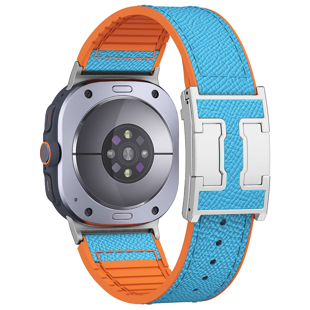Leather & Silicone Dragon Pattern Band For Samsung Galaxy Watch Ultra