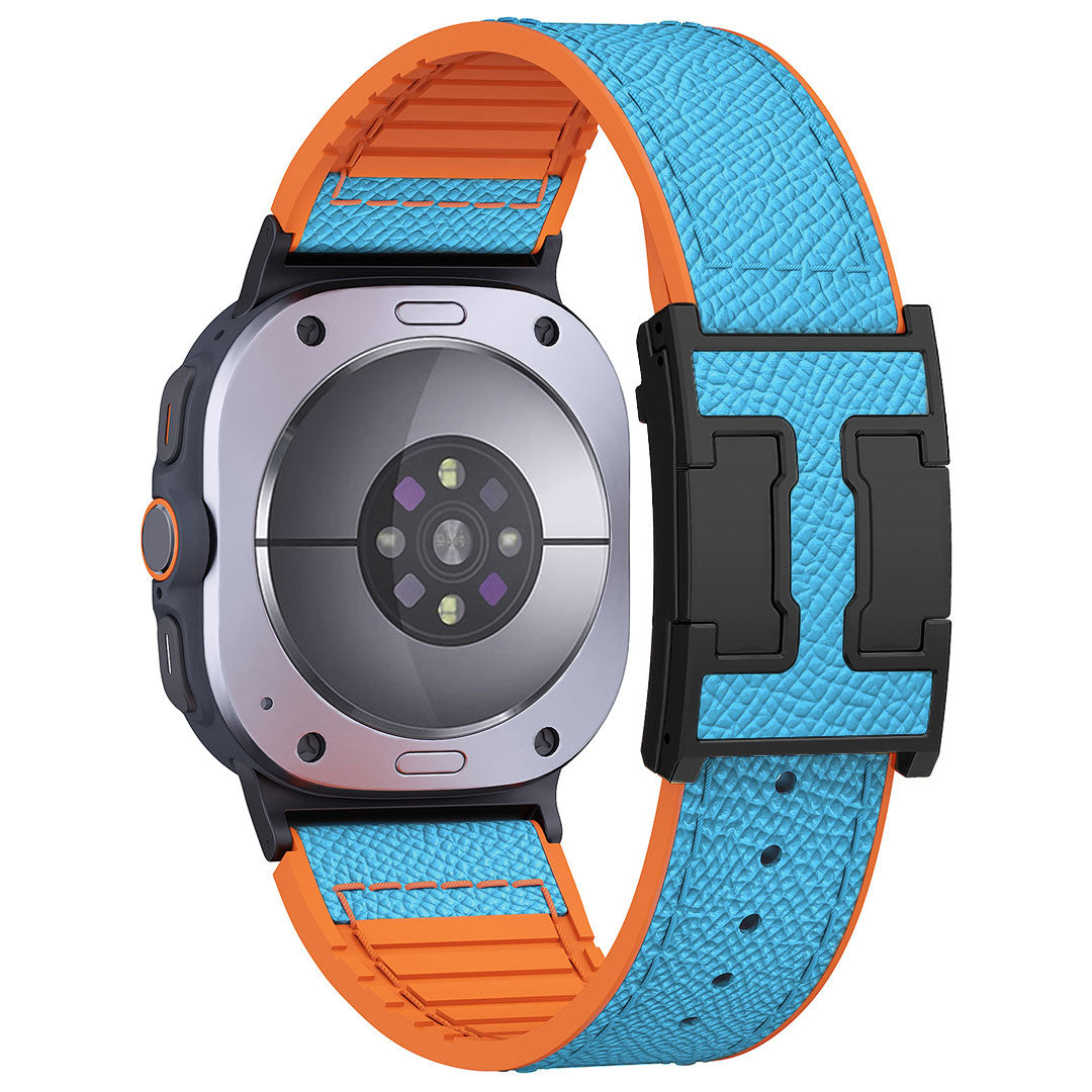 Leather & Silicone Dragon Pattern Band For Samsung Galaxy Watch Ultra