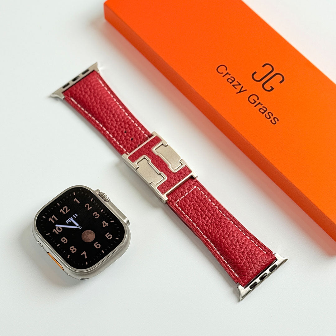 Pebbled Leather Holiday Band for Apple Watch