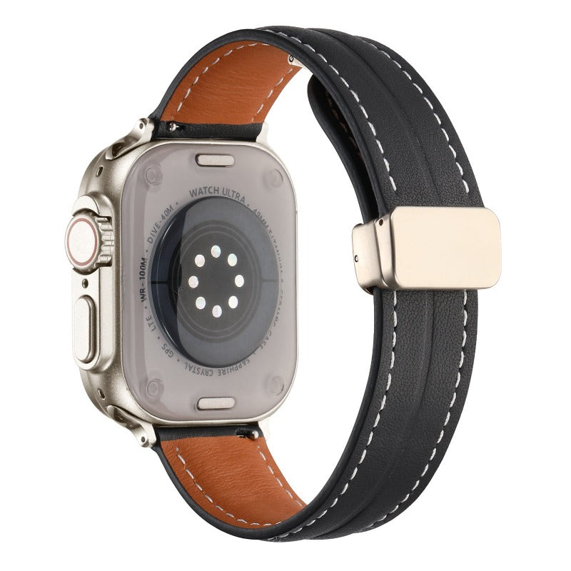 Magnetic Buckle Leather Strap