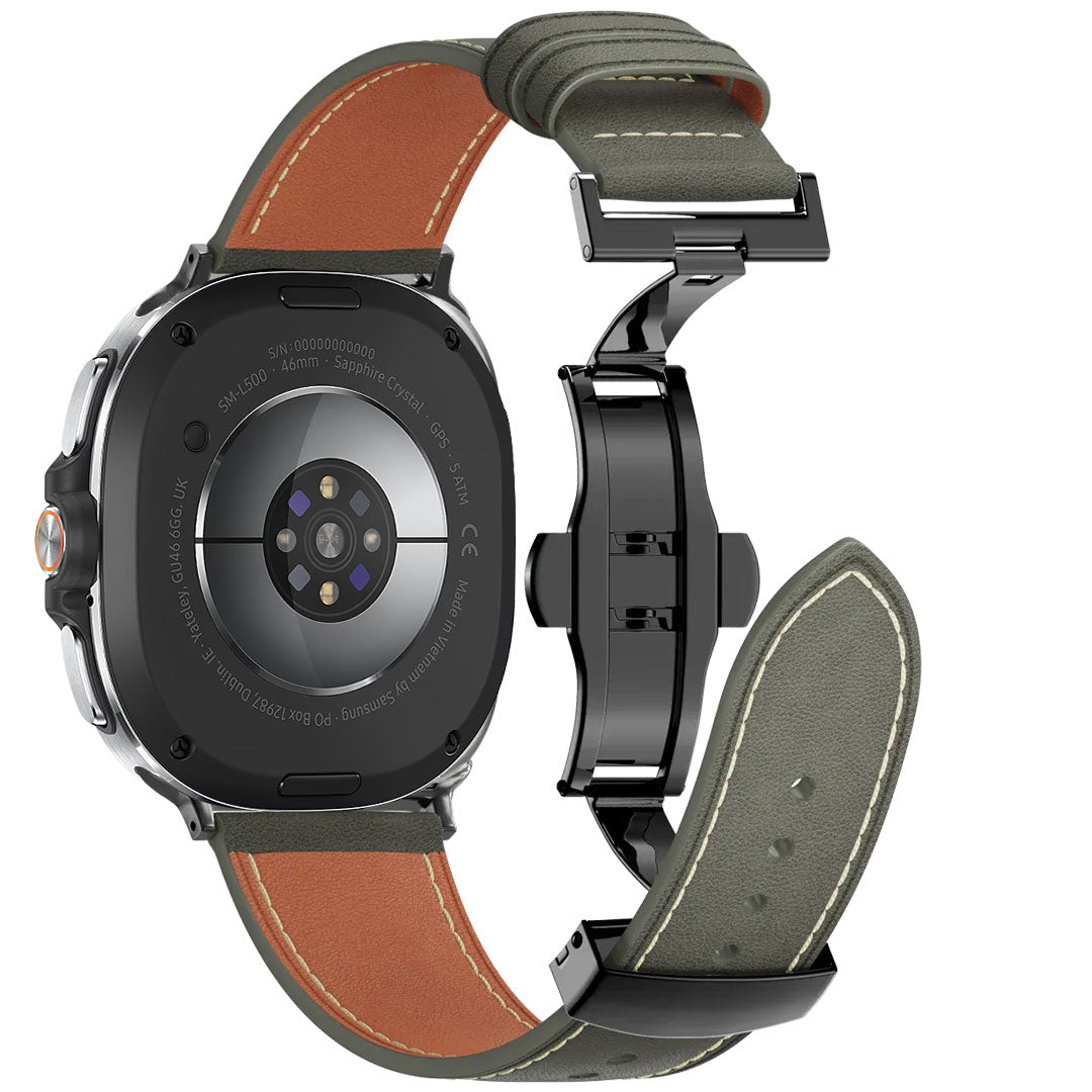 Lowa Leather Butterfly Buckle Band For Galaxy Watch