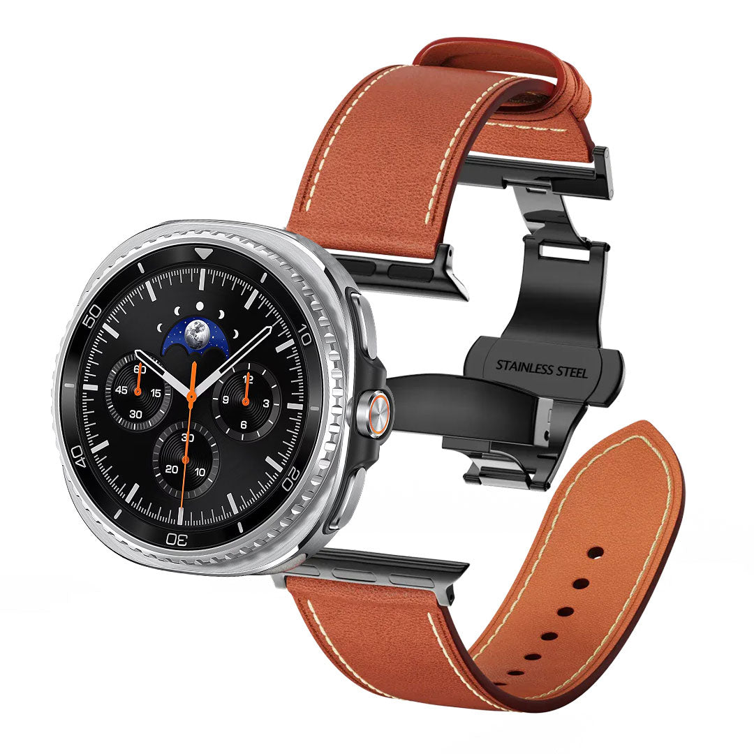 Lowa Leather Butterfly Buckle Band For Galaxy Watch