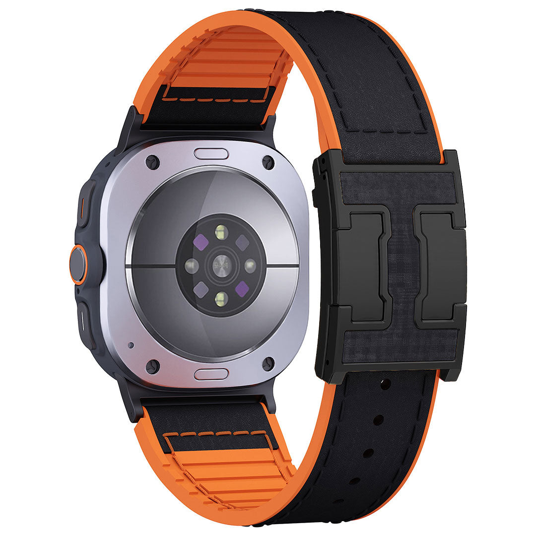 Leather & Silicone Dragon Pattern Band For Samsung Galaxy Watch Ultra