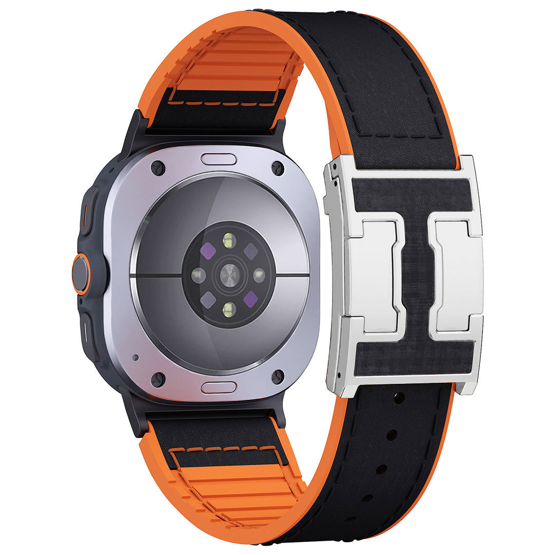 Leather & Silicone Dragon Pattern Band For Samsung Galaxy Watch Ultra