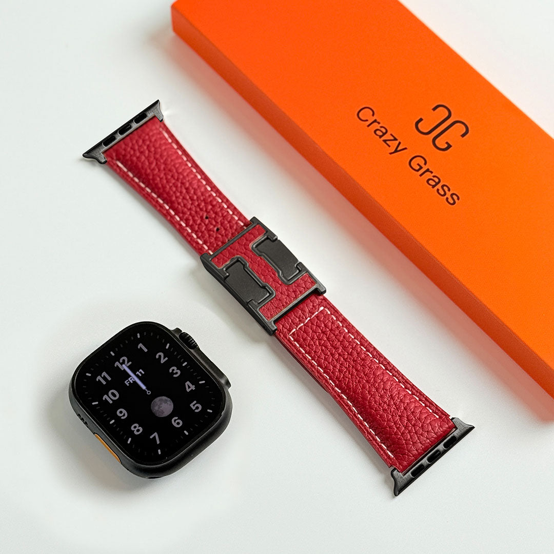 Pebbled Leather Holiday Band for Apple Watch