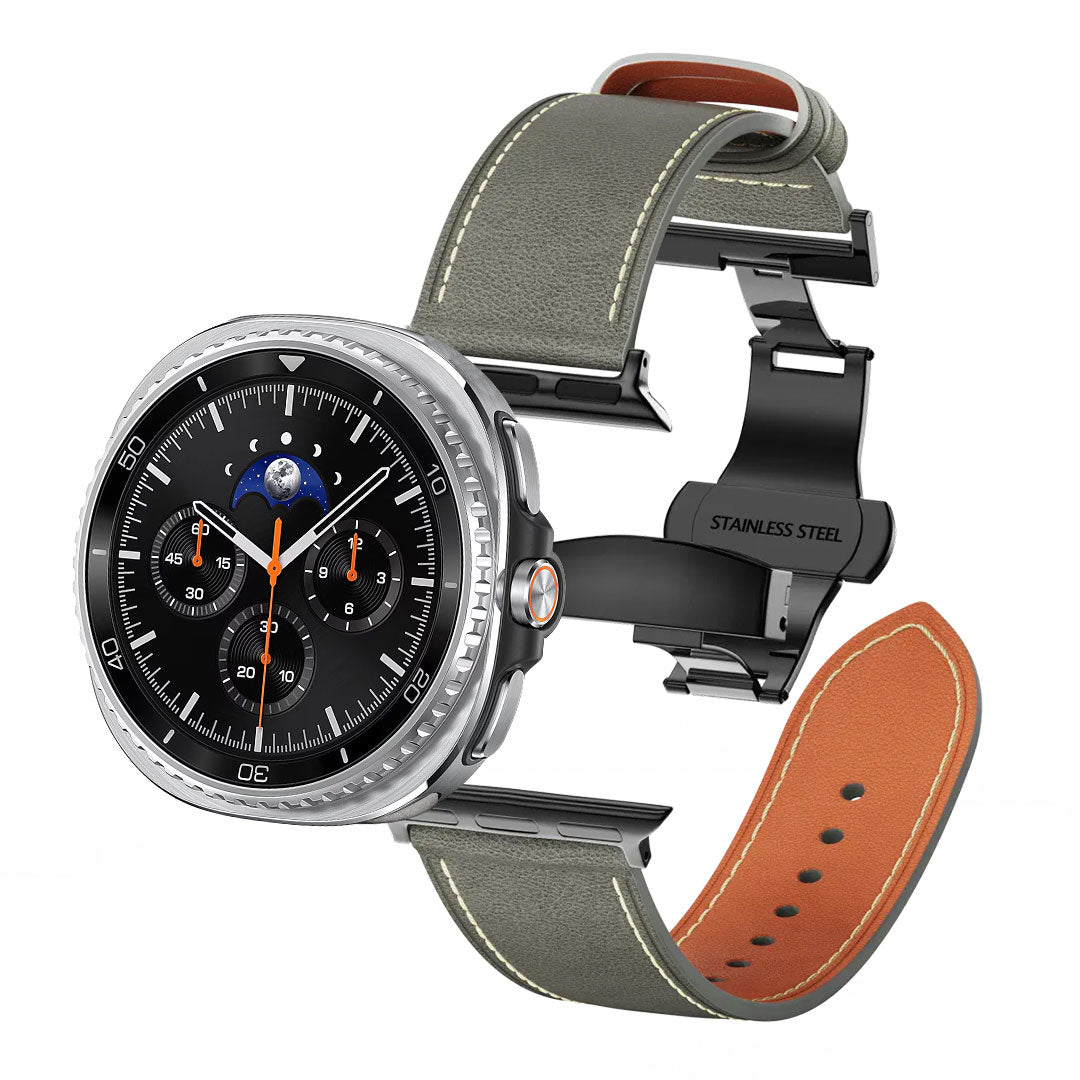 Lowa Leather Butterfly Buckle Band For Galaxy Watch