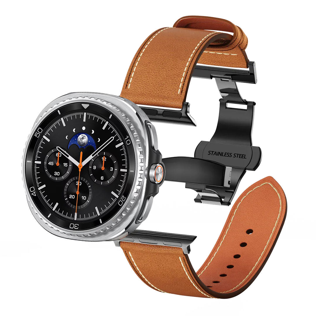 Lowa Leather Butterfly Buckle Band For Galaxy Watch