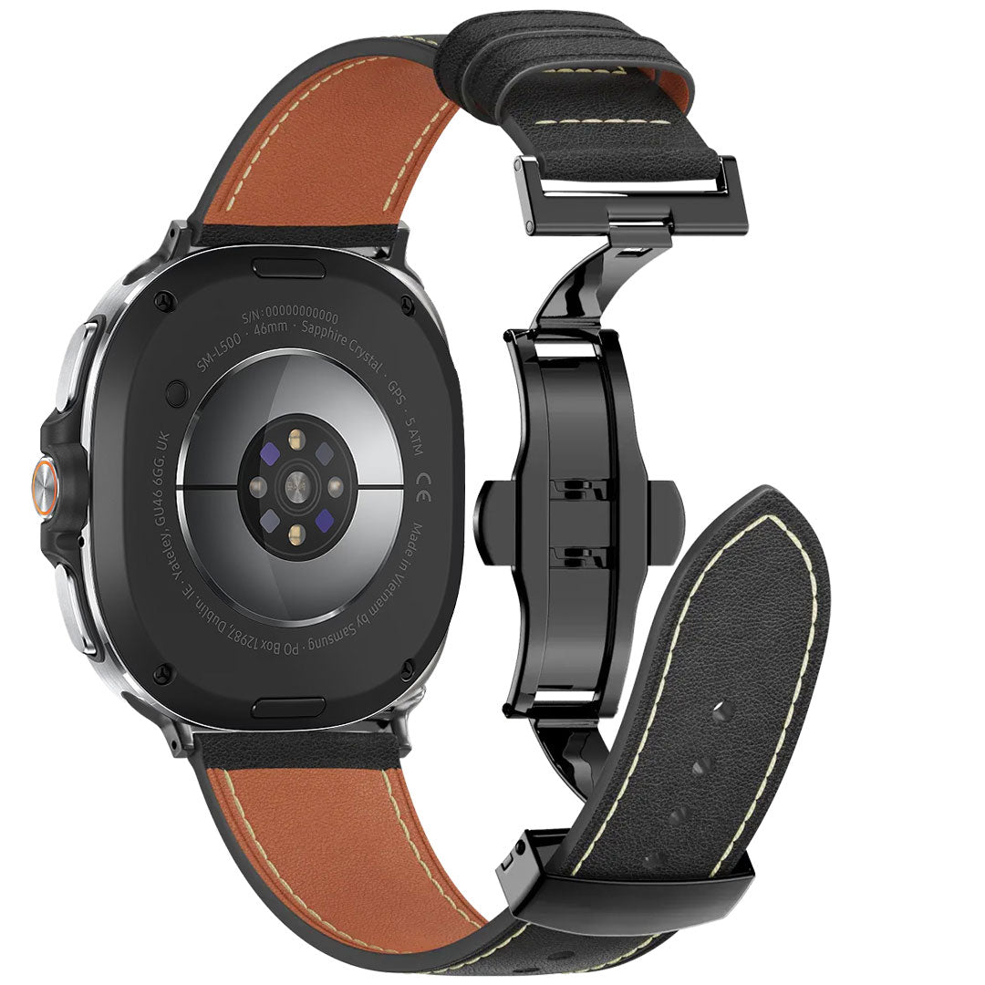 Lowa Leather Butterfly Buckle Band For Galaxy Watch