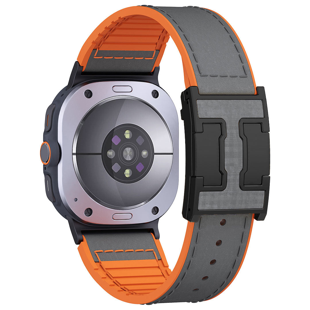 Leather & Silicone Dragon Pattern Band For Samsung Galaxy Watch Ultra