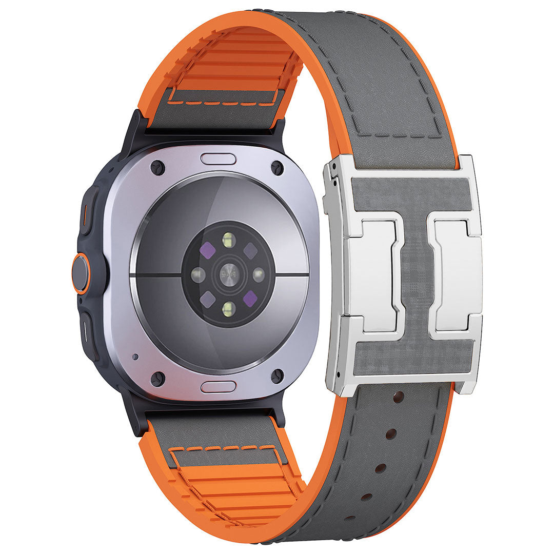 Leather & Silicone Dragon Pattern Band For Samsung Galaxy Watch Ultra