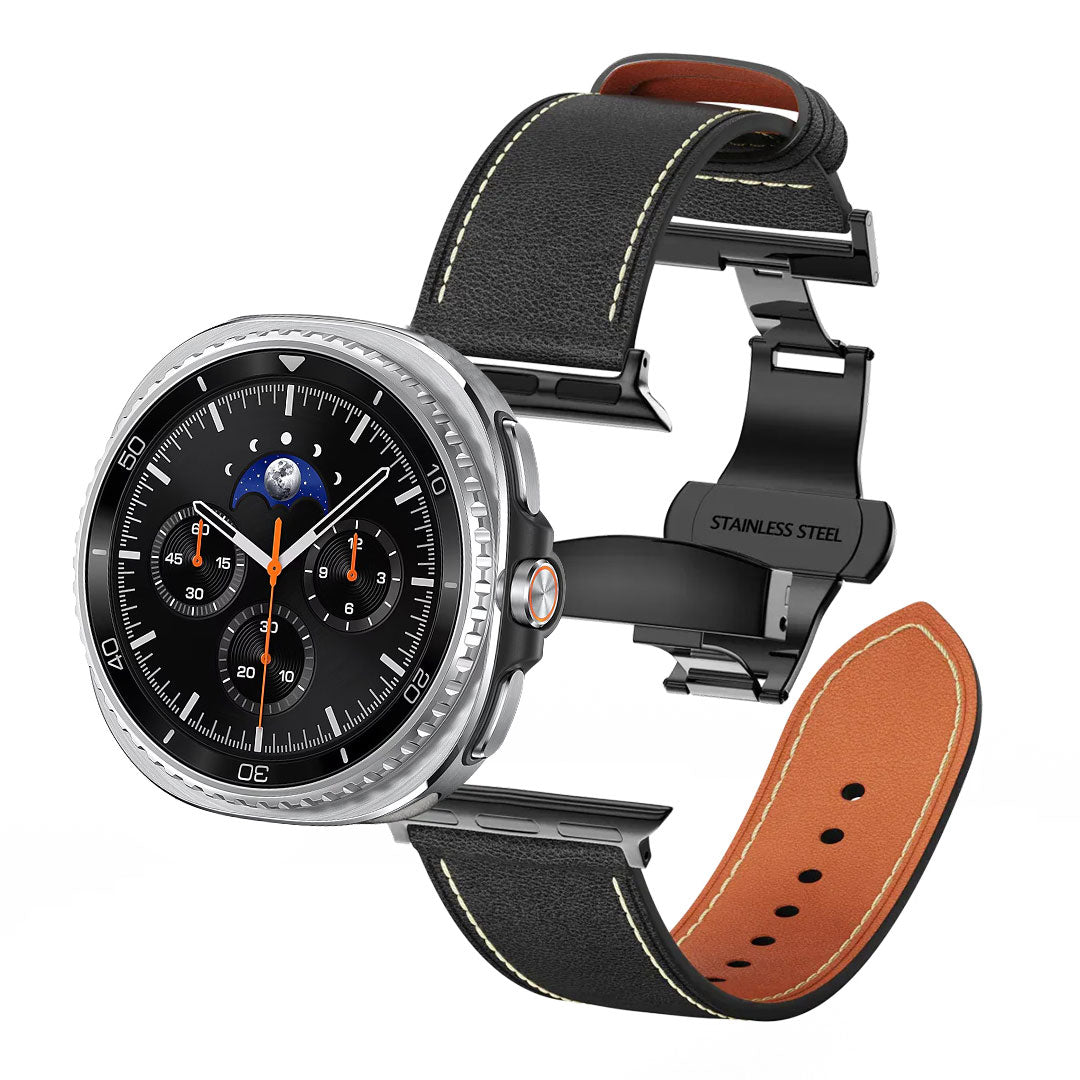 Lowa Leather Butterfly Buckle Band For Galaxy Watch