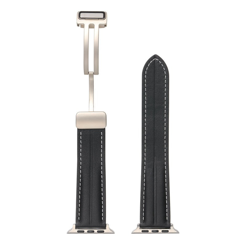 Magnetic Buckle Leather Strap