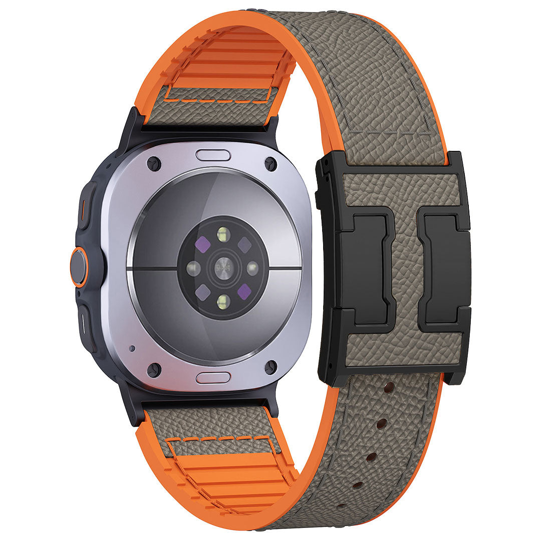Leather & Silicone Dragon Pattern Band For Samsung Galaxy Watch Ultra