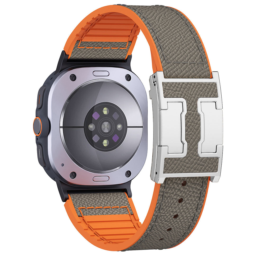 Leather & Silicone Dragon Pattern Band For Samsung Galaxy Watch Ultra
