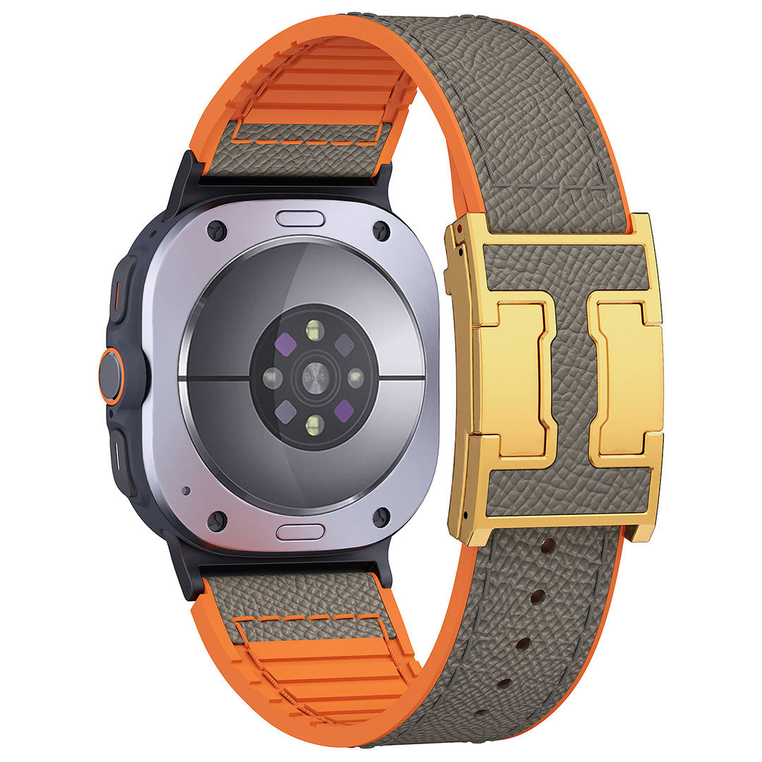 Leather & Silicone Dragon Pattern Band For Samsung Galaxy Watch Ultra