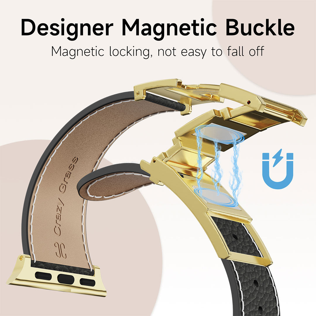 Lychee Leather Band For Apple Watch