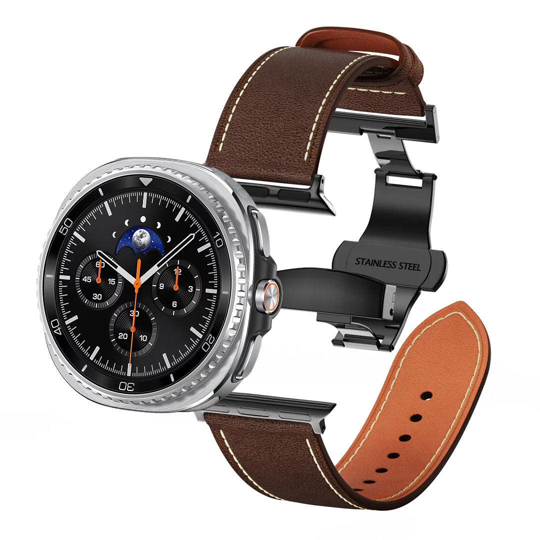 Lowa Leather Butterfly Buckle Band For Galaxy Watch