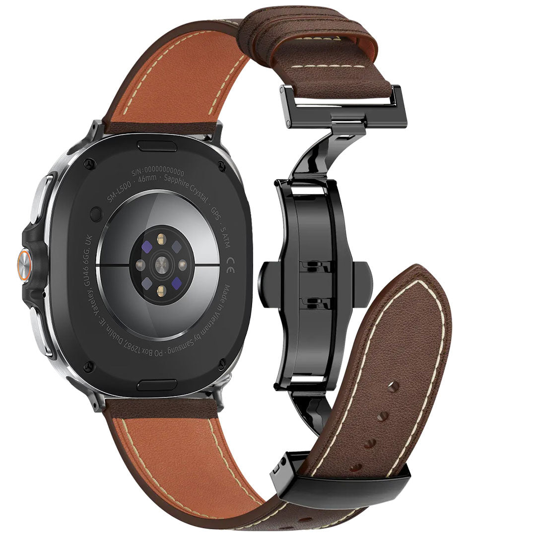 Lowa Leather Butterfly Buckle Band For Galaxy Watch