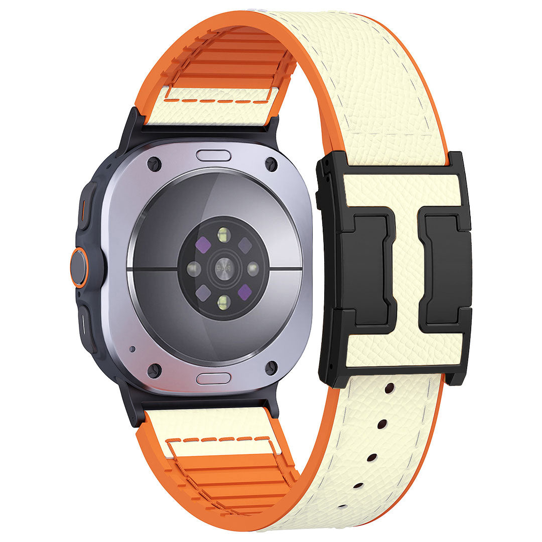 Leather & Silicone Dragon Pattern Band For Samsung Galaxy Watch Ultra