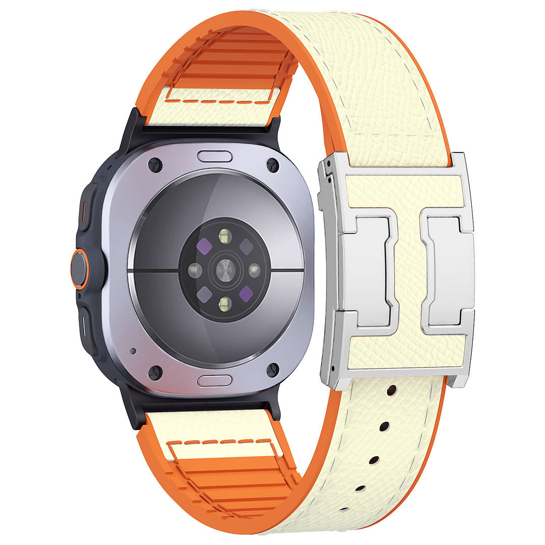 Leather & Silicone Dragon Pattern Band For Samsung Galaxy Watch Ultra