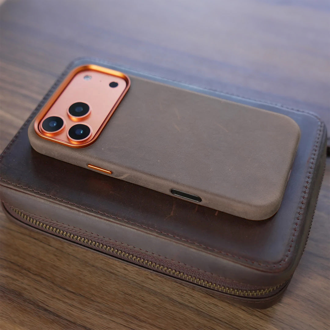 Distressed Leather MagSafe Case for iPhone