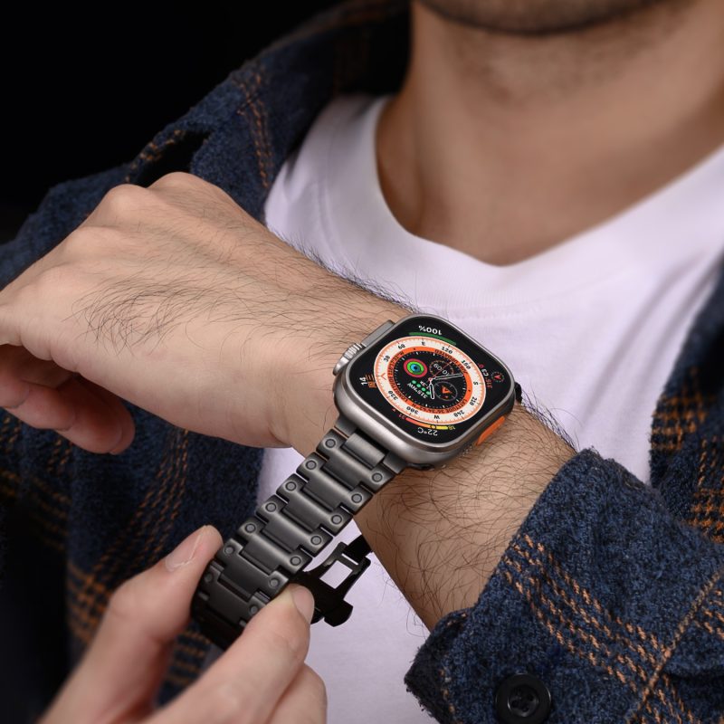 Titanium Dimpled Watch Band