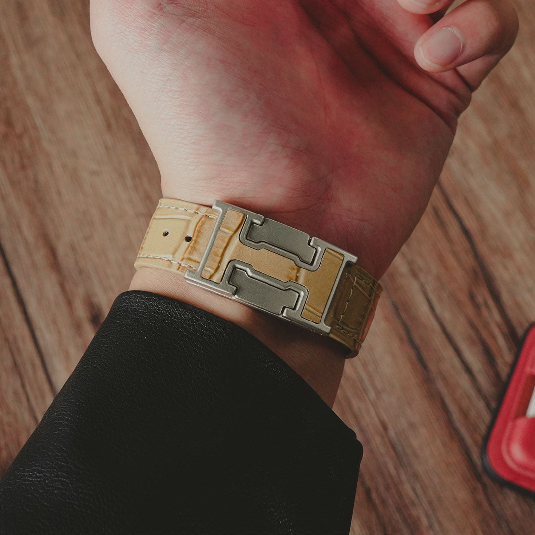 Nile Croc Leather Band L2 For Apple Watch