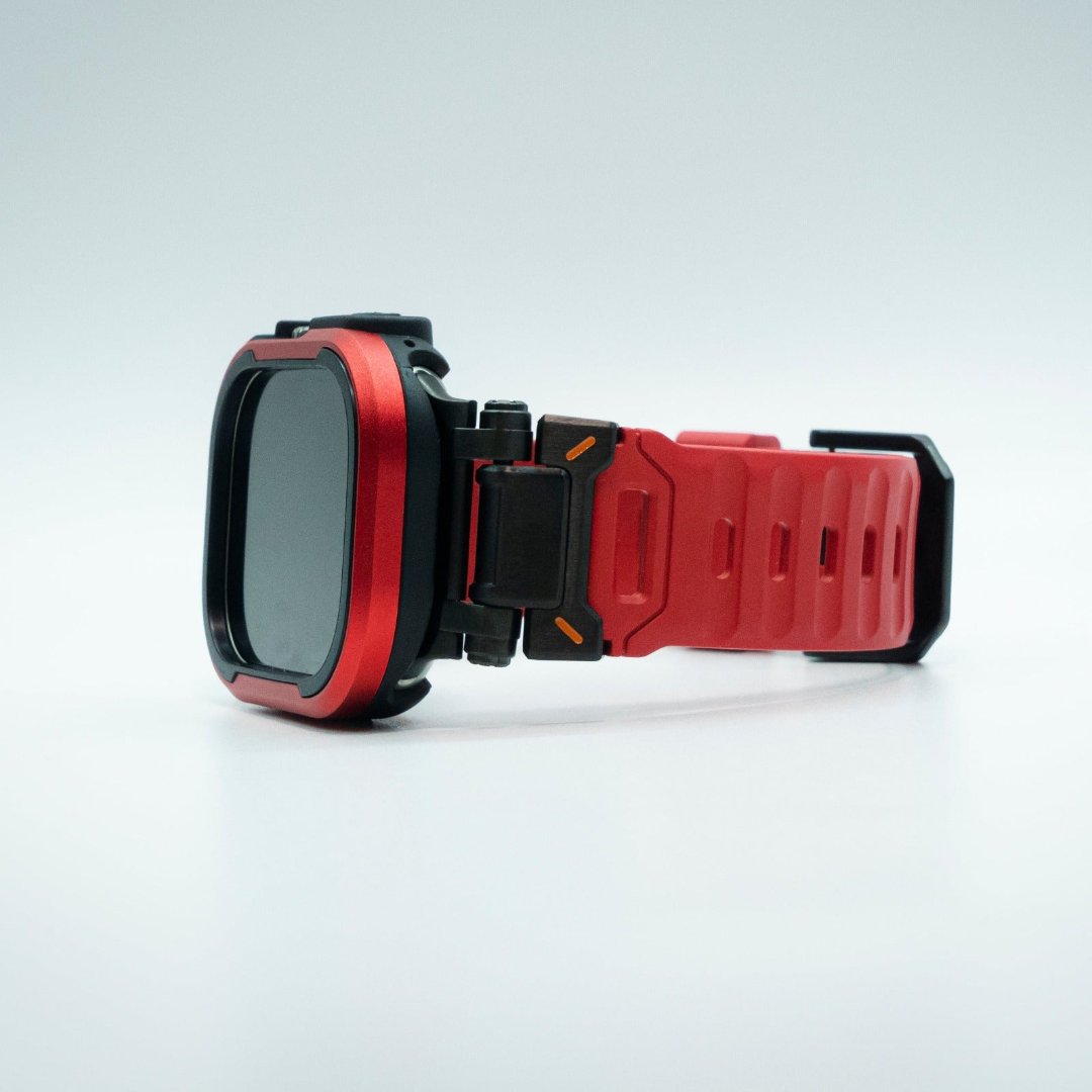 Deadpool band worn with Apple Watch