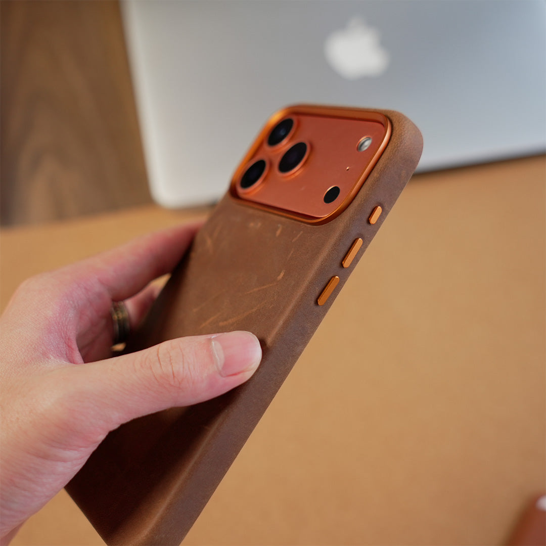 Distressed Leather MagSafe Case for iPhone